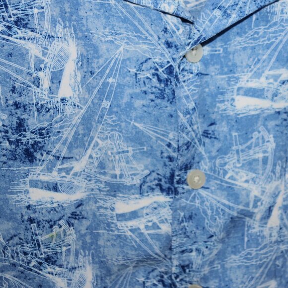 CREMIEUX SHIRT SHADES OF BLUE WITH SAILBOATS ON THE WATER - Picture 3 of 3